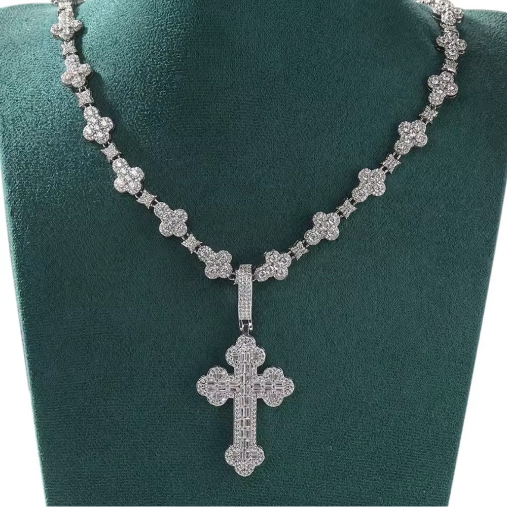 Silver Cross Necklace 18inch - Picture 5 of 6